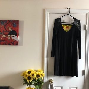 American Eagle black lace sleeve dress